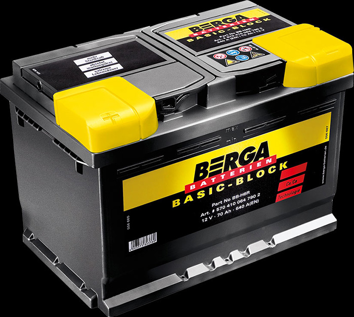 BERGA Autobatterie Start-Stop AGM 12V 70Ah